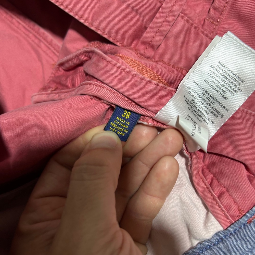 Polo Ralph Lauren Shorts Mens 38 9in Pink Relaxed Fit Chino‎ Cotton Twill 0919 - Picture 3 of 9